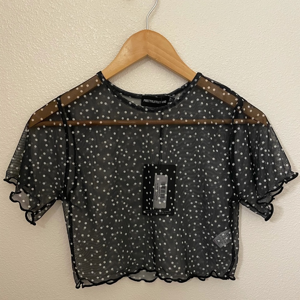 PrettyLittleThing sheer crop top
